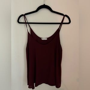 Maroon Flowy Tank Top